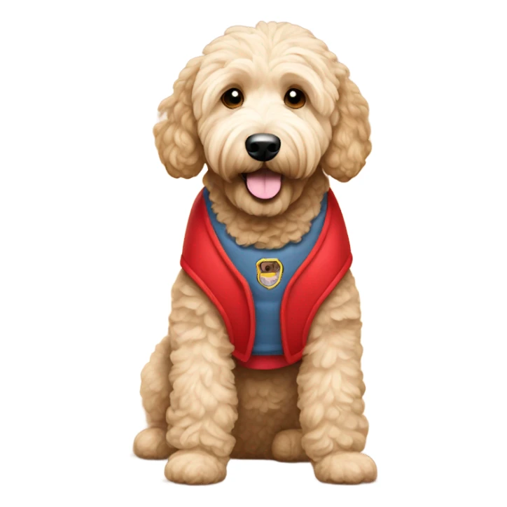 Goldendoodle with red vest sticker
