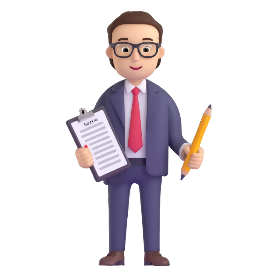 accountant with ledger and pencil sticker