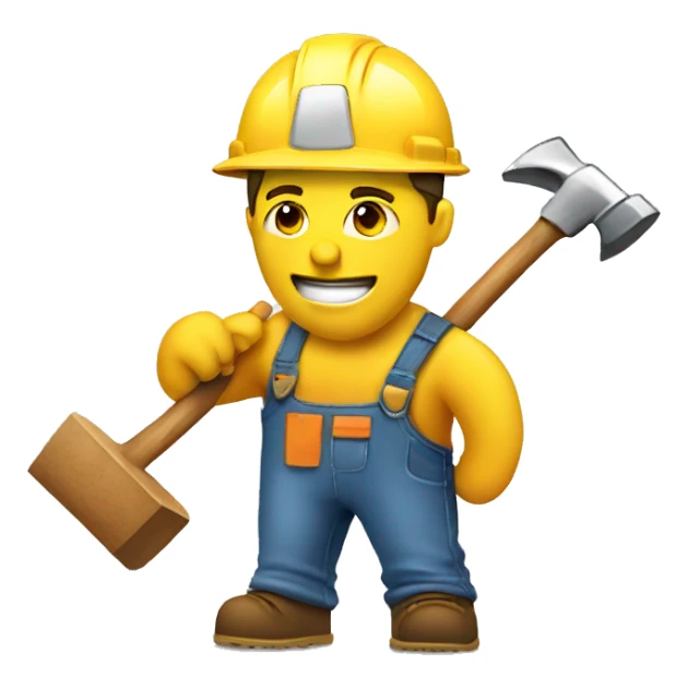 person with hardhat and hammer sticker