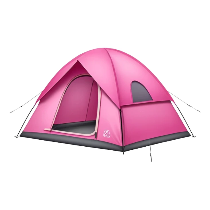 Pink camping tent sticker