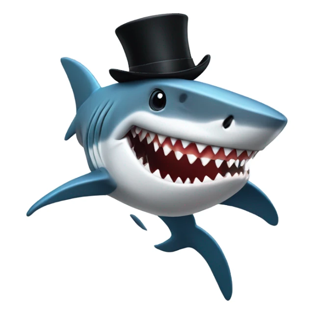 Shark with a top hat dancing Elvis style sticker