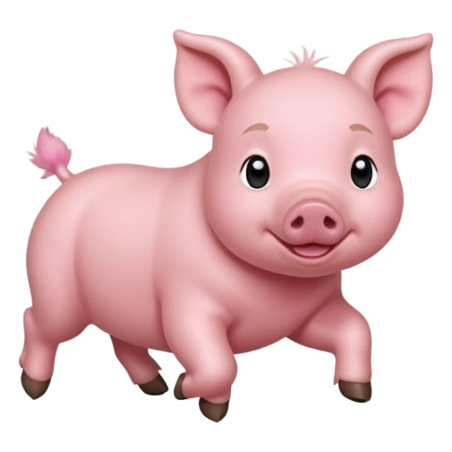 Running Piglet – small pig dashing with tiny hooves lifted sticker