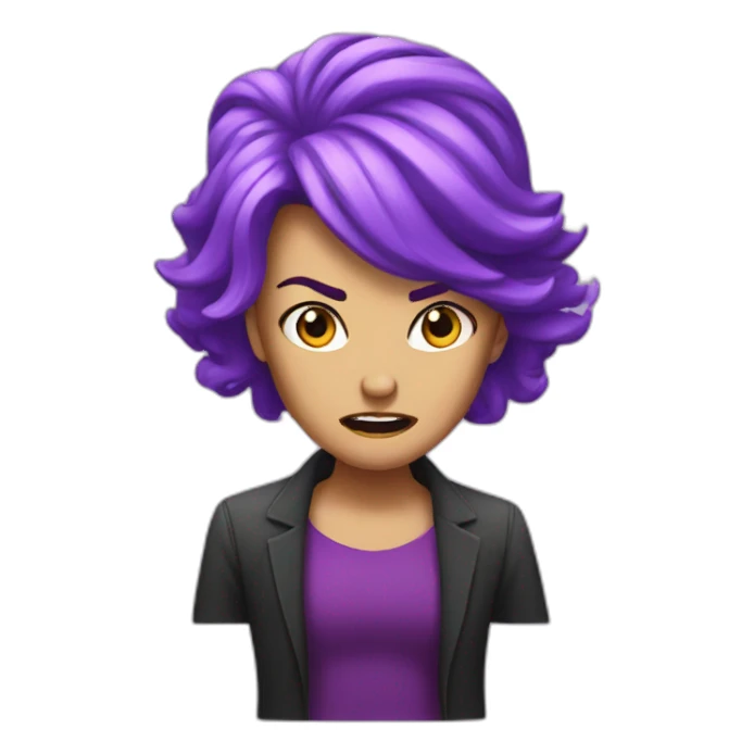 Angry purple haired liberal sticker