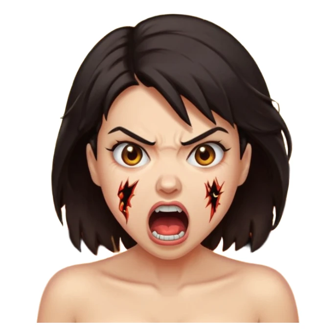 angry electrocuted woman sticker