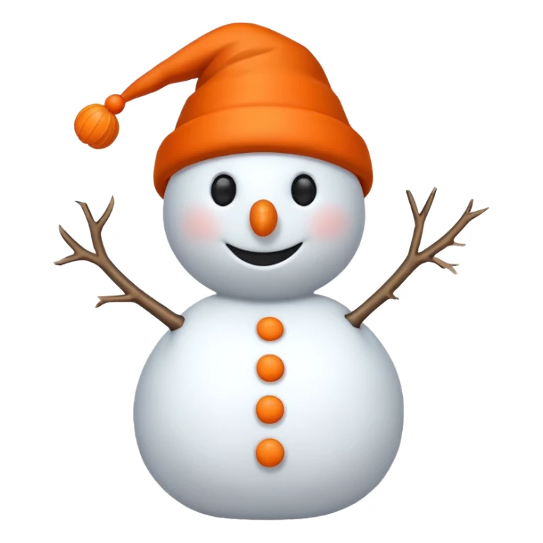 snowman with orange hat  sticker