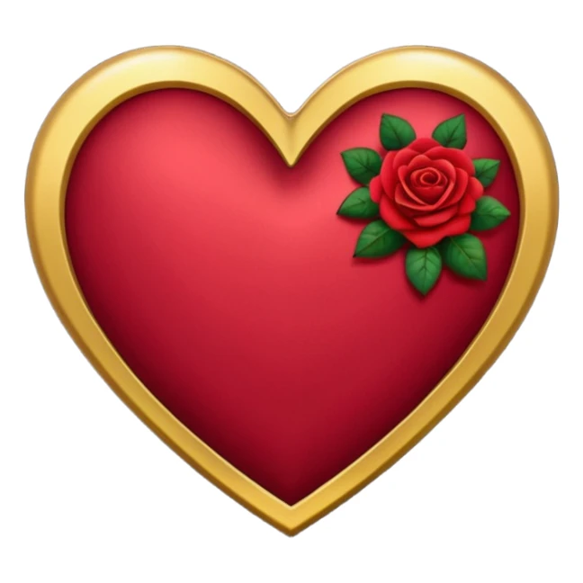 heart with a dark rose and gold sticker