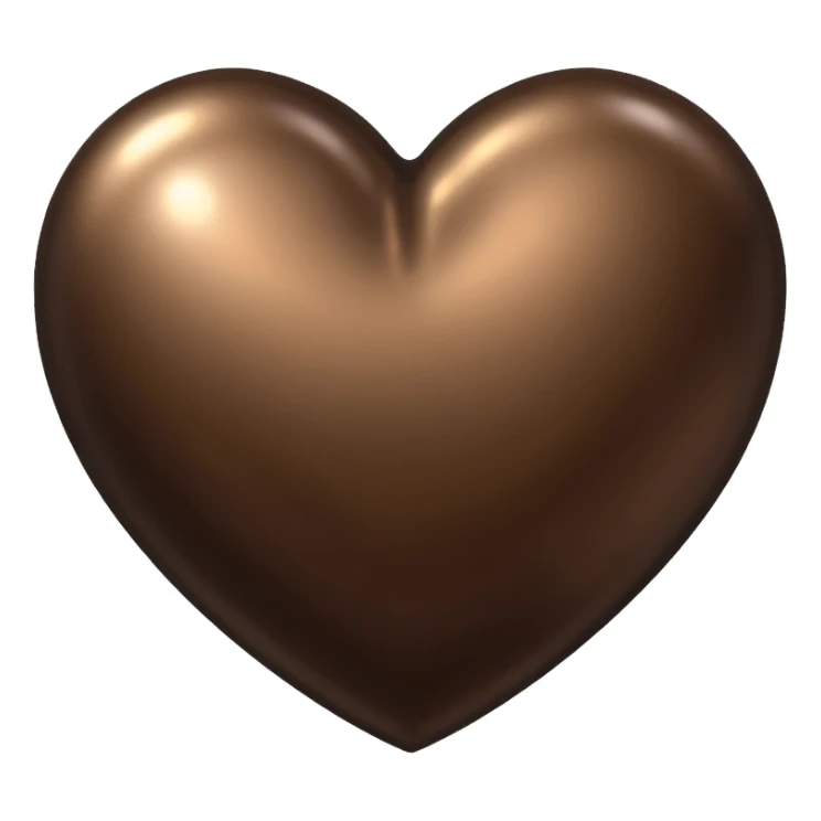dark brown metallic heart sticker
