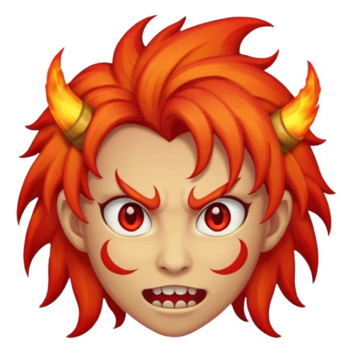 fire hair deamon sticker