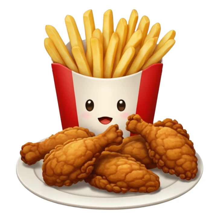 Fried chicken with fries sticker