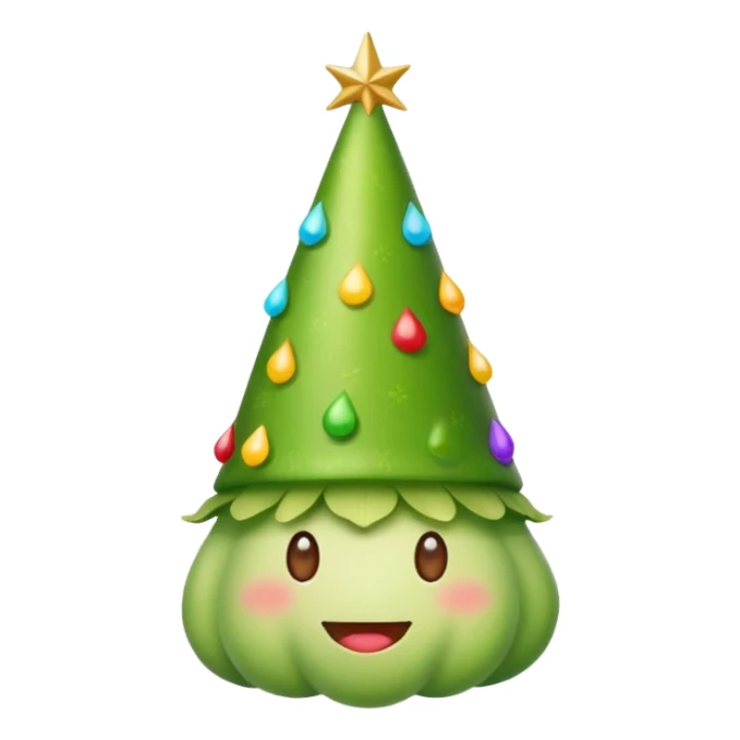 green vegetable with a top party hat sticker