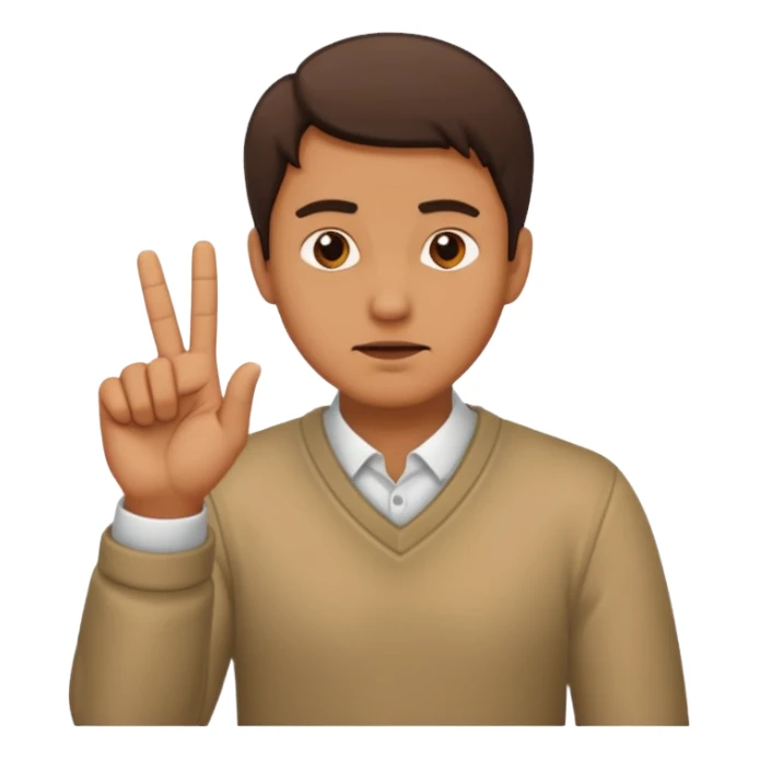 a man making a gesture of denial sticker