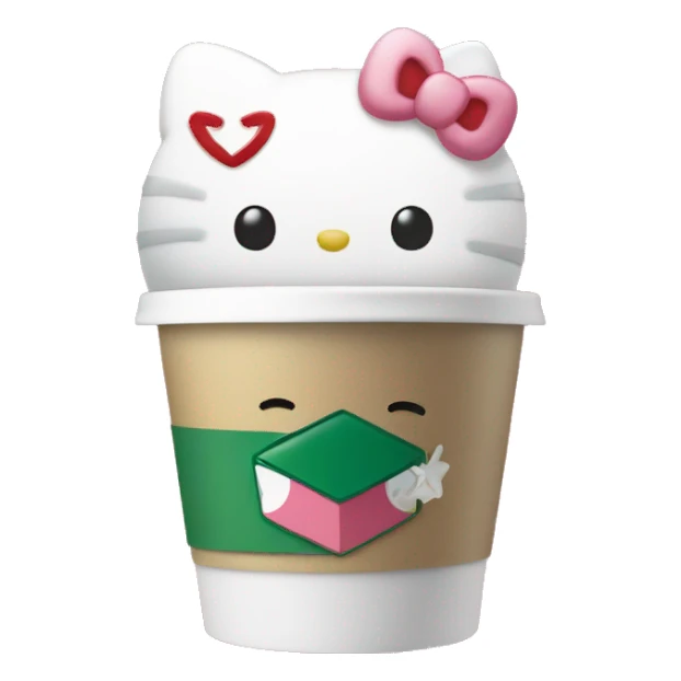 Hello kitty holding Starbucks cup  sticker