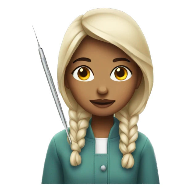 girl with needle sticker