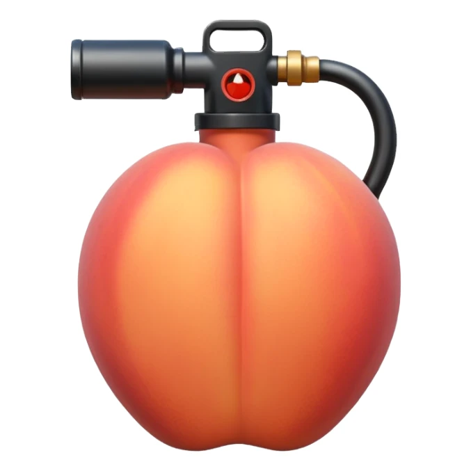 peach with a gas canister inside it  sticker