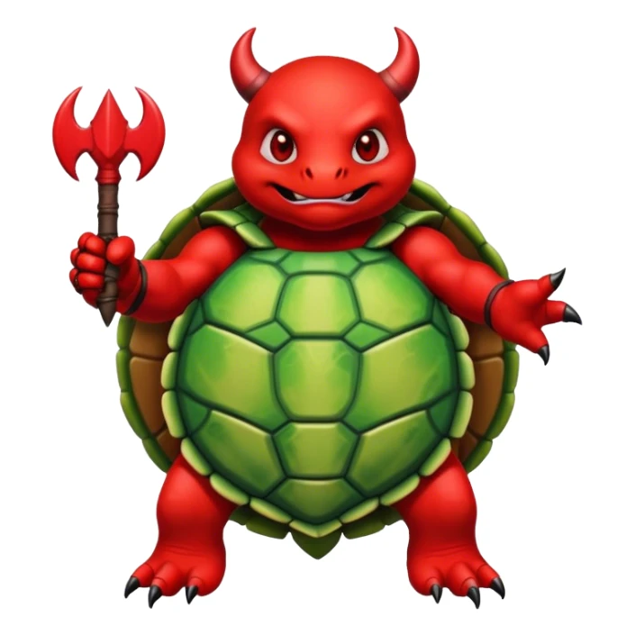 A devil in a turtle carapace  sticker