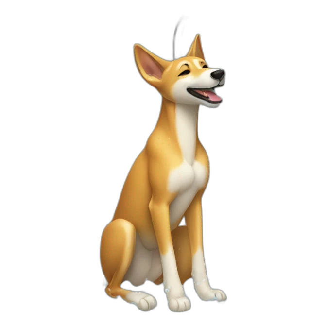 A dingo taking a shower sticker