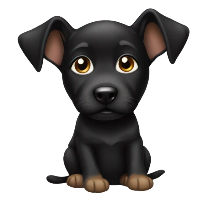 Black puppy sticker