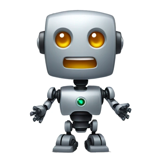 robot with excitement sticker