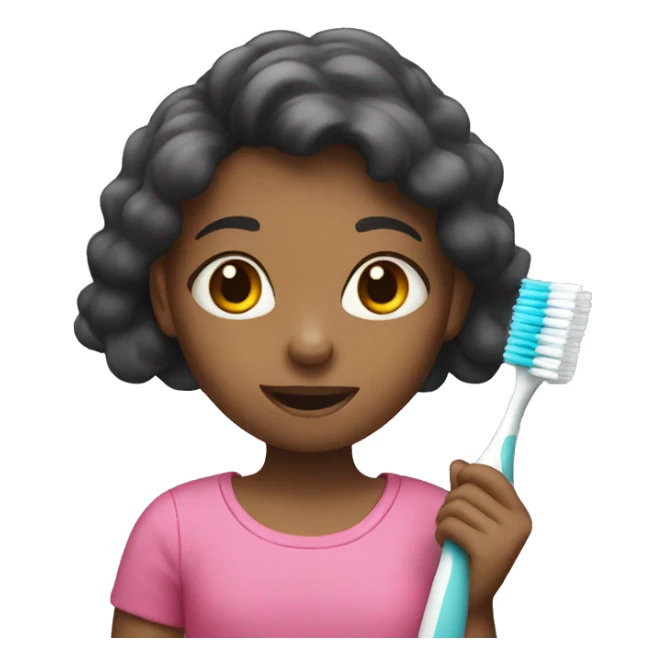 girl with a toothbrush sticker