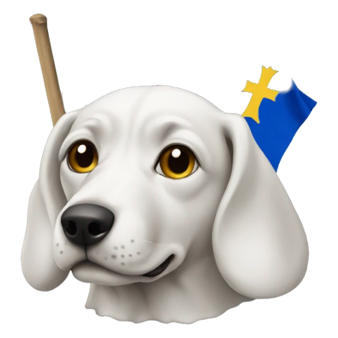 Dog wearing a Bosnian flag  sticker