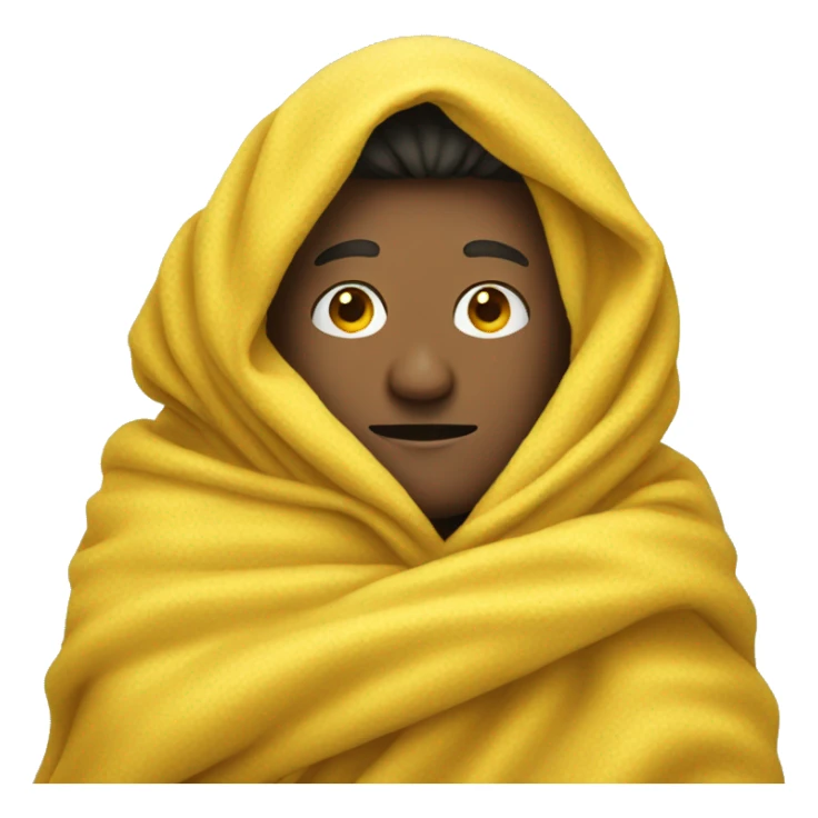 a man wrapped in a yellow blanket sticker