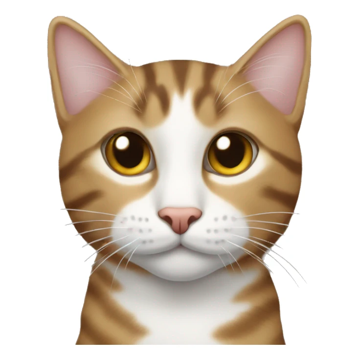 Tabby cat with white nose sticker