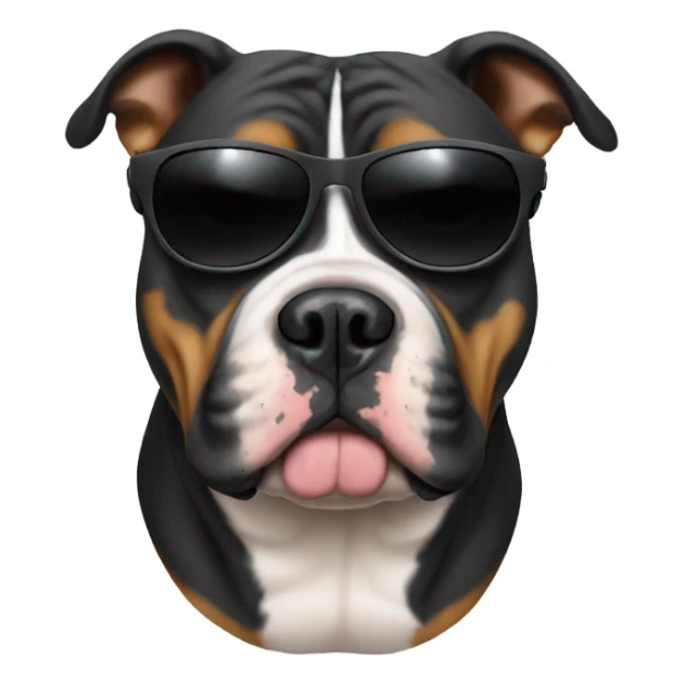 American Bully with sunglasses  sticker