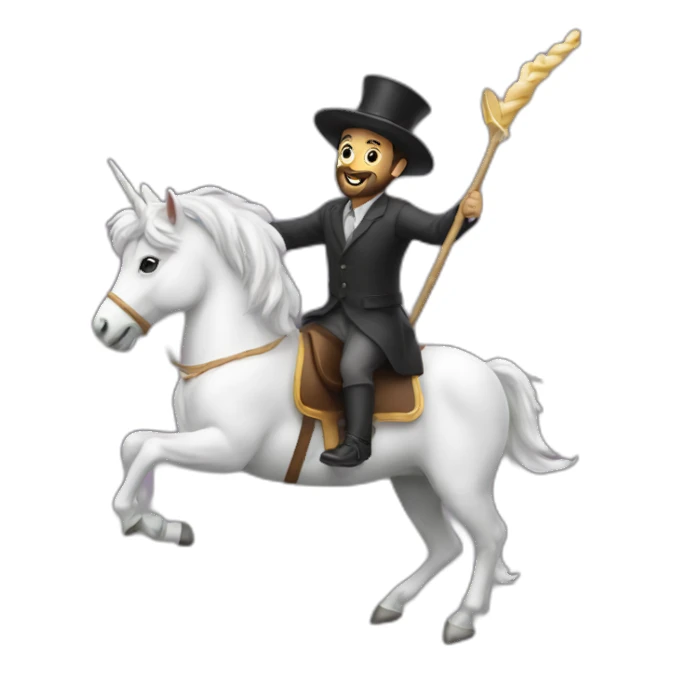 jew riding unicorn stick sticker