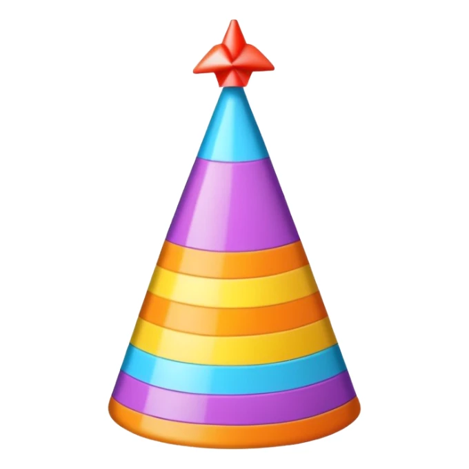 Colorful party hat sticker
