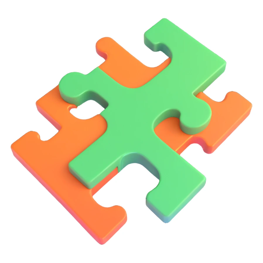 3D style single puzzle piece icon sticker