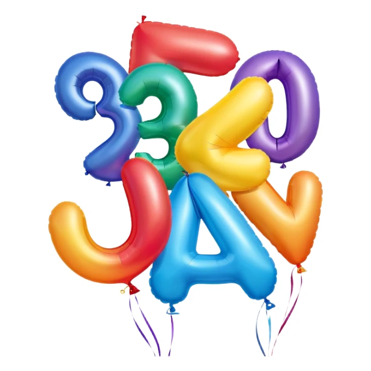 Balloons that say 34 sticker