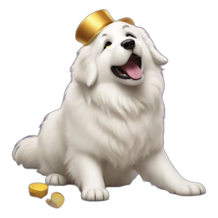 A Great Pyrenees performing magic sticker