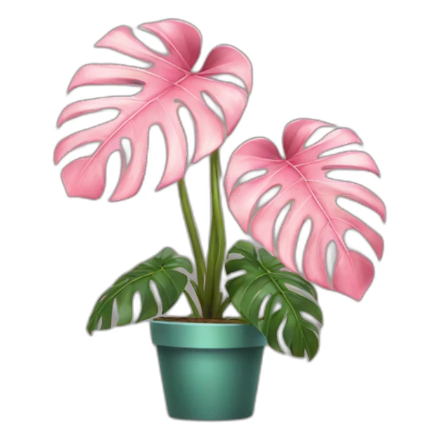 Pink Monstera plant sticker