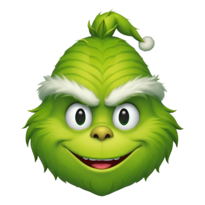 the grinch face smiling emoji sticker