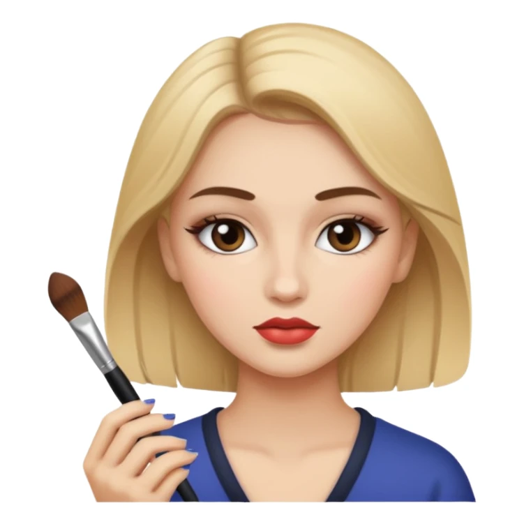 Hyper Realistic girl doing make up sticker