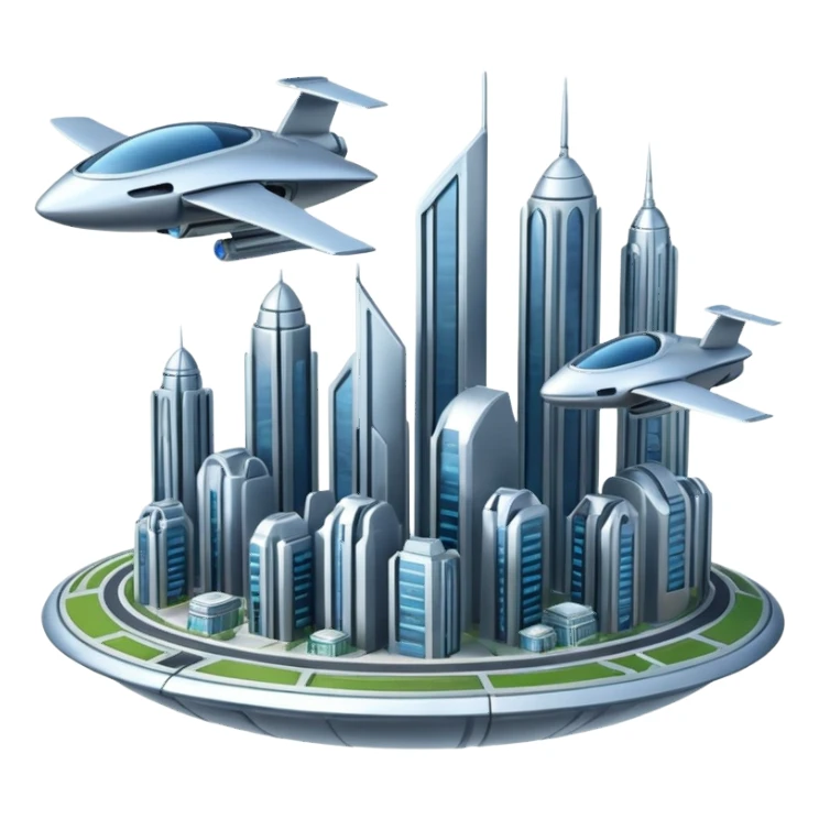 Flying city sticker