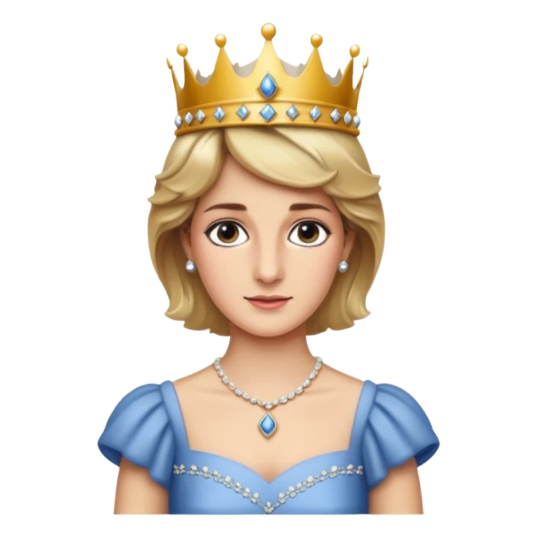 standing, Princess Diana with a crown sticker