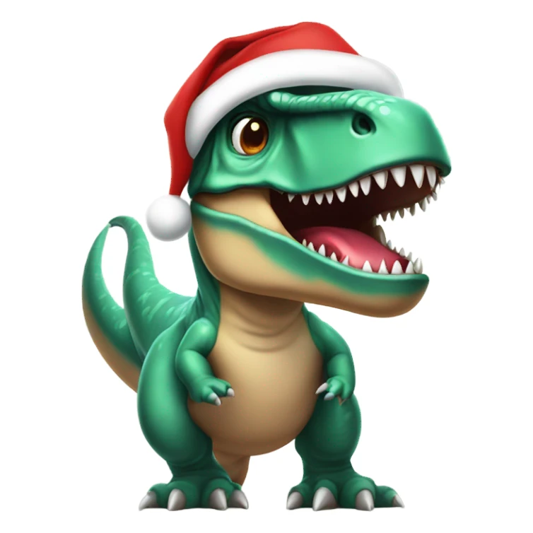 T-Rex wearing a Santa hat  sticker