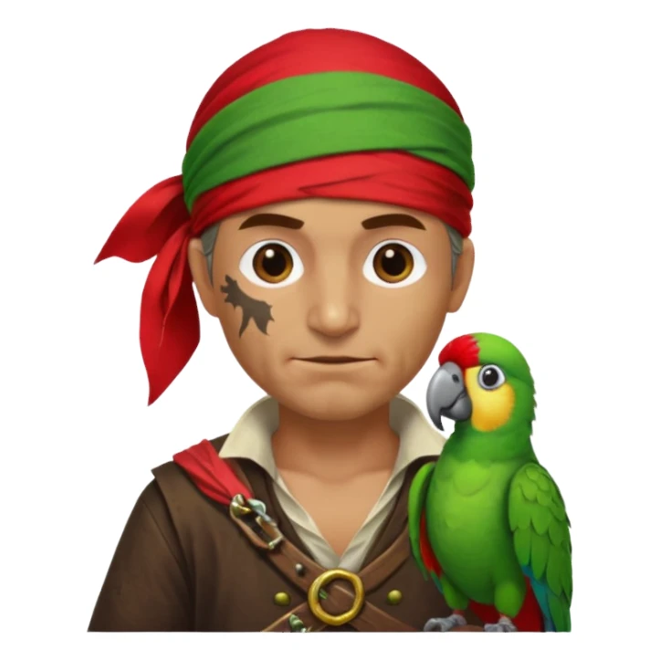 pirate and parrot sticker