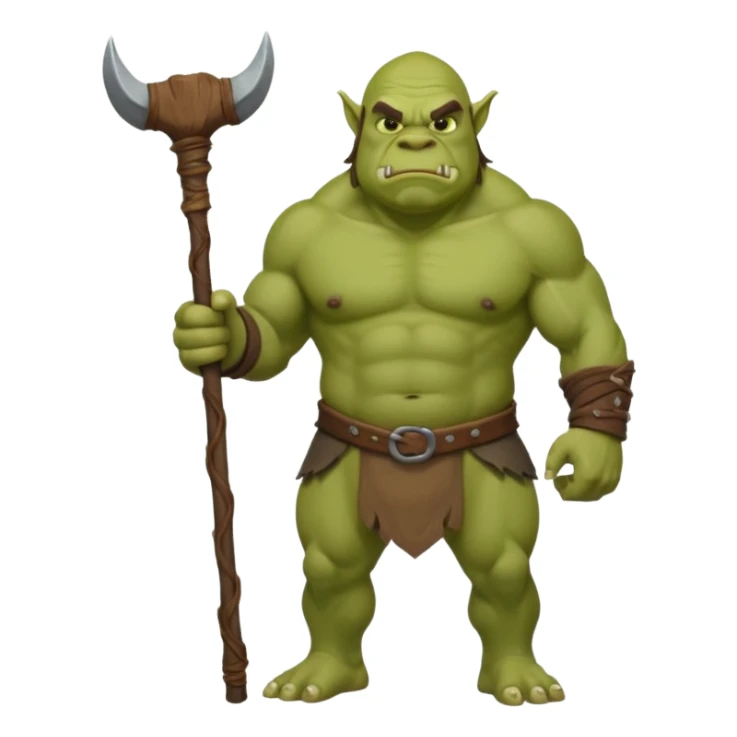 Large Ogre full body with stick sticker