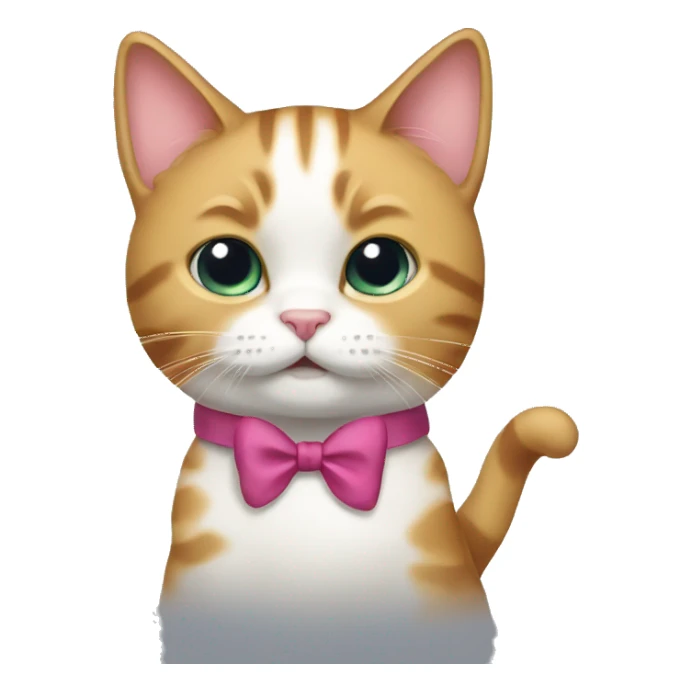 cat with a bow sticker
