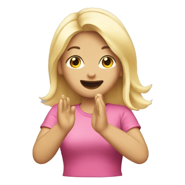 Blonde girl clapping sticker