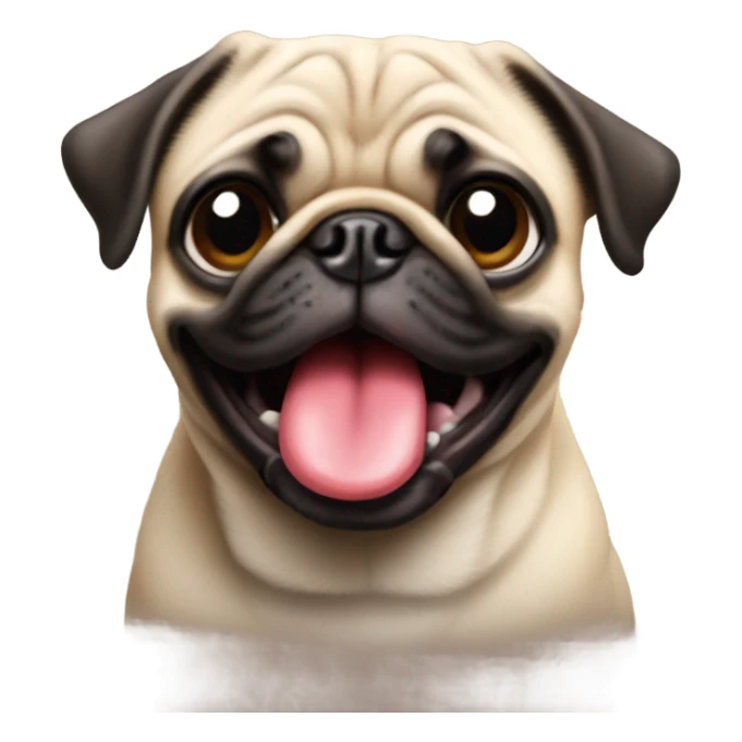 Pug with tongue out  sticker