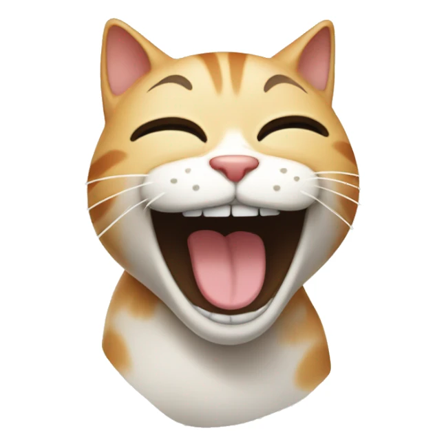 A cute cat laughing sticker
