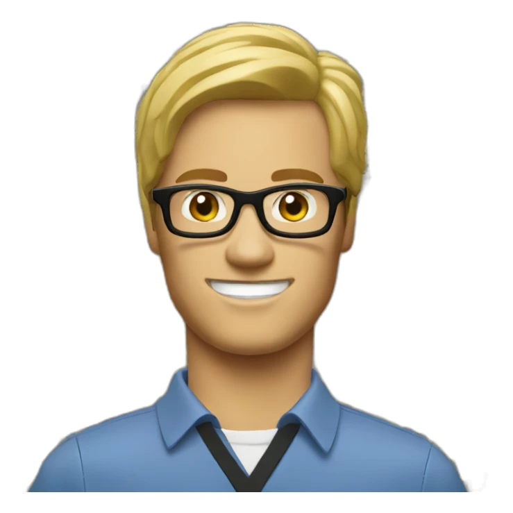 nerd with legos sticker