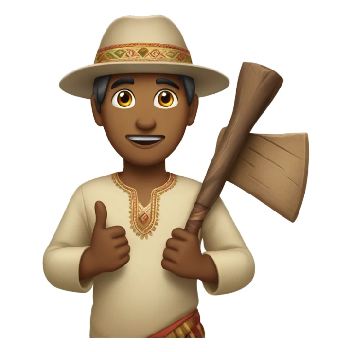 Indian with a hatchet sticker