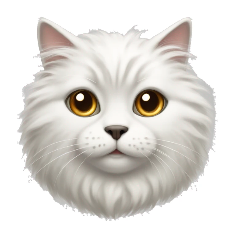 fluffy white cat with dark brown spots sticker