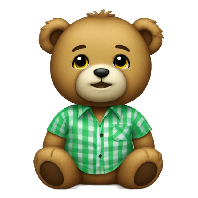 teddybear with green and white shirt sticker
