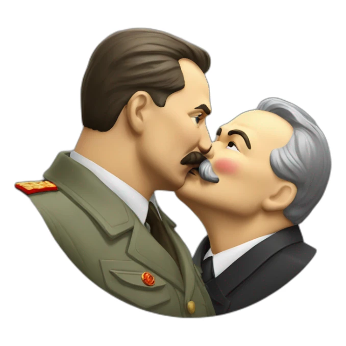 stalin kiss Lenin sticker