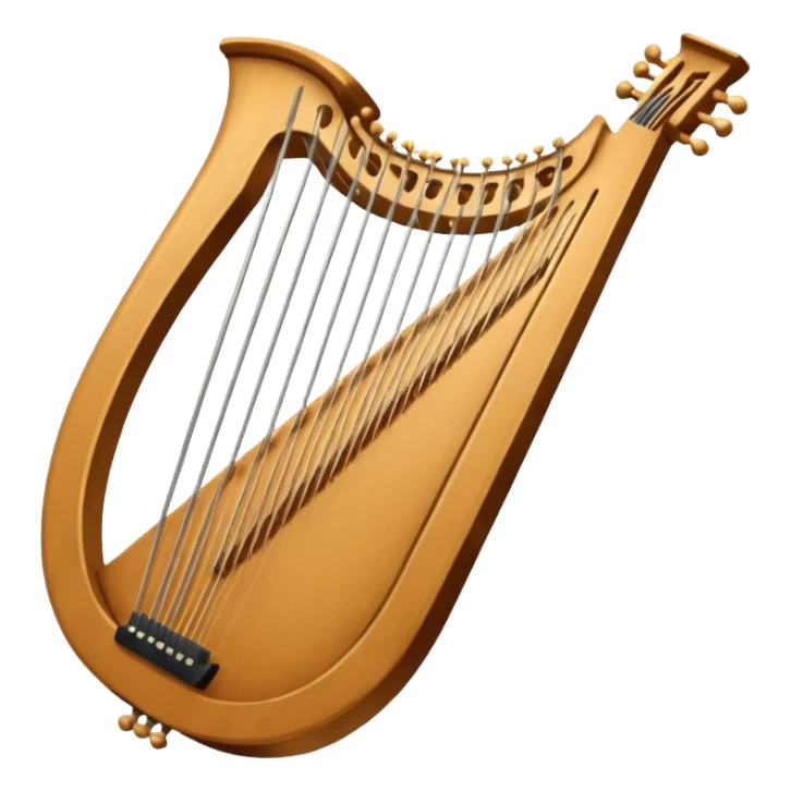 u shaped lyre with 3 strings in the middle sticker